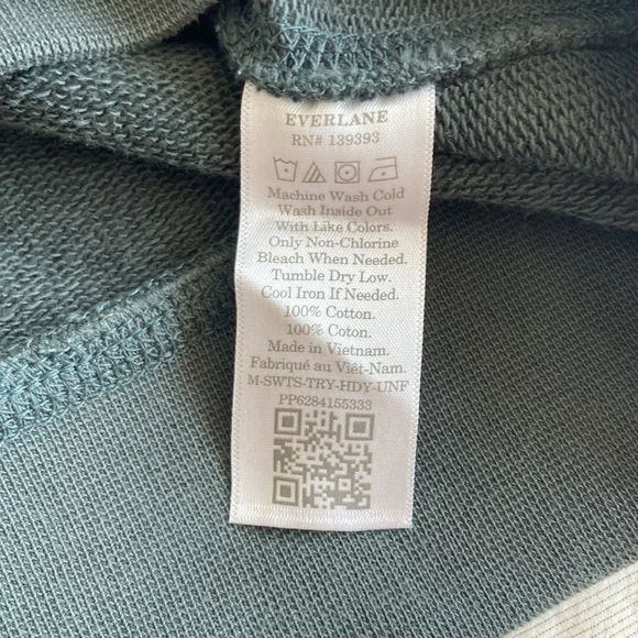 Everlane 100% Cotton hoodie special green color - Picture 4 of 4